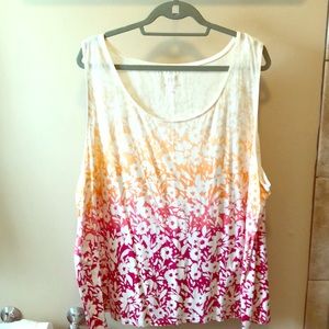 Ombré Floral A-line tank